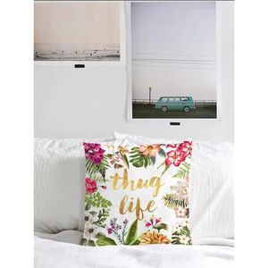 "Thug life" Pillow Case with Metallic Letters